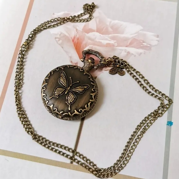 New butterfly quartz pocket watch - Picture 2 of 5